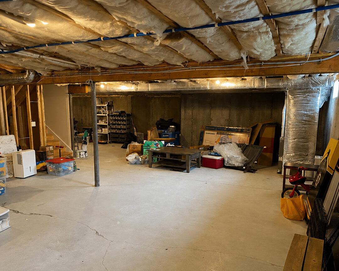 Basement space before renovation