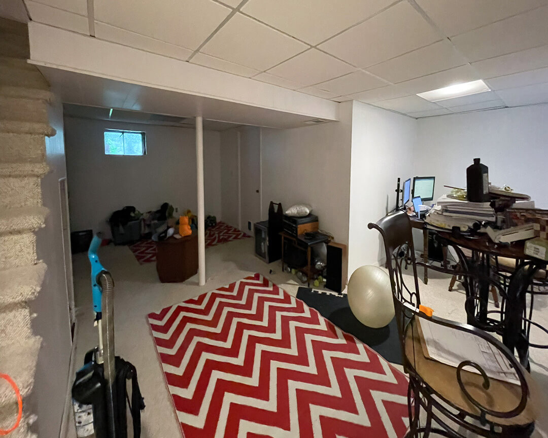Basement space before renovation