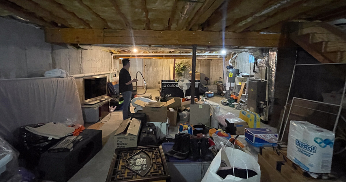 Basement space before renovation