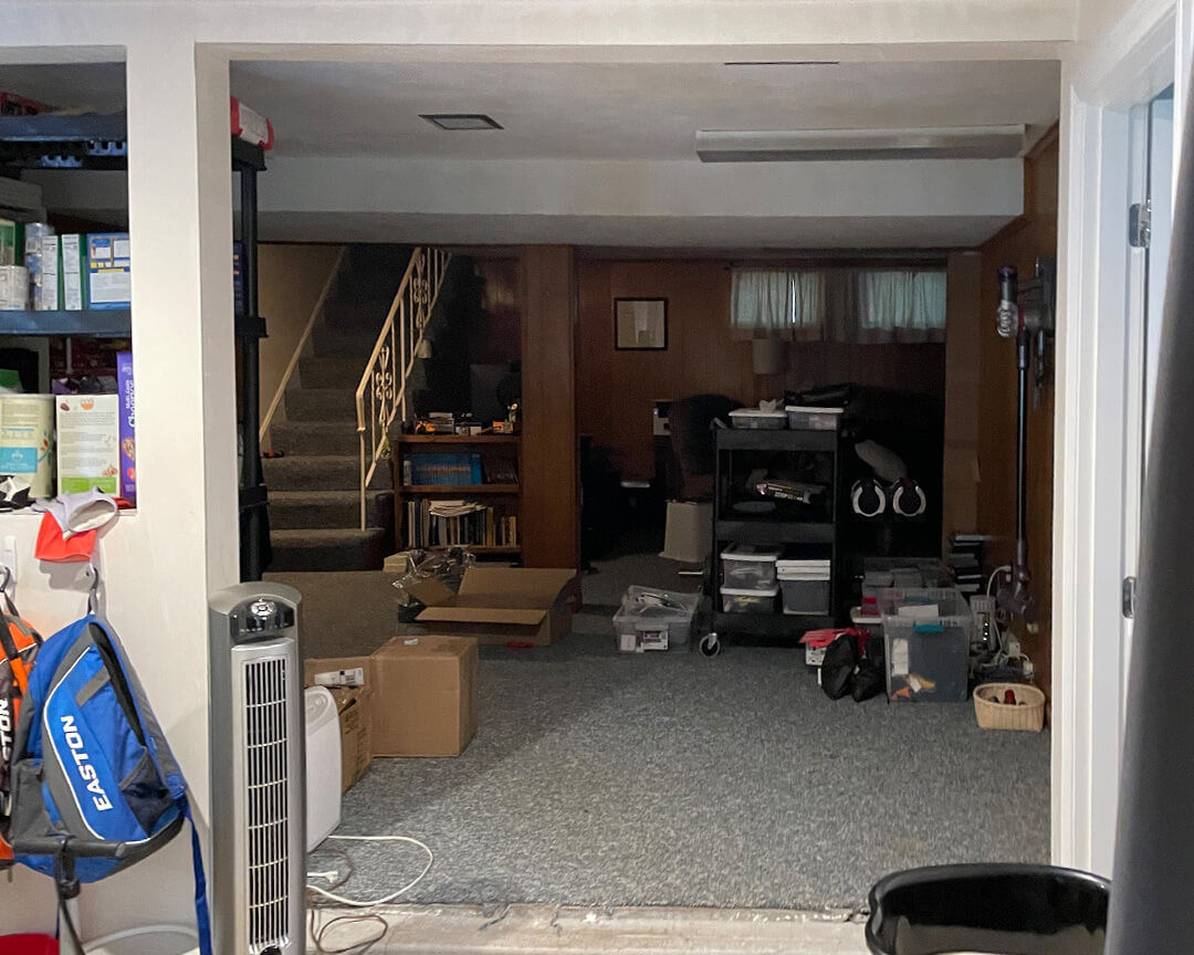 Basement space before renovation