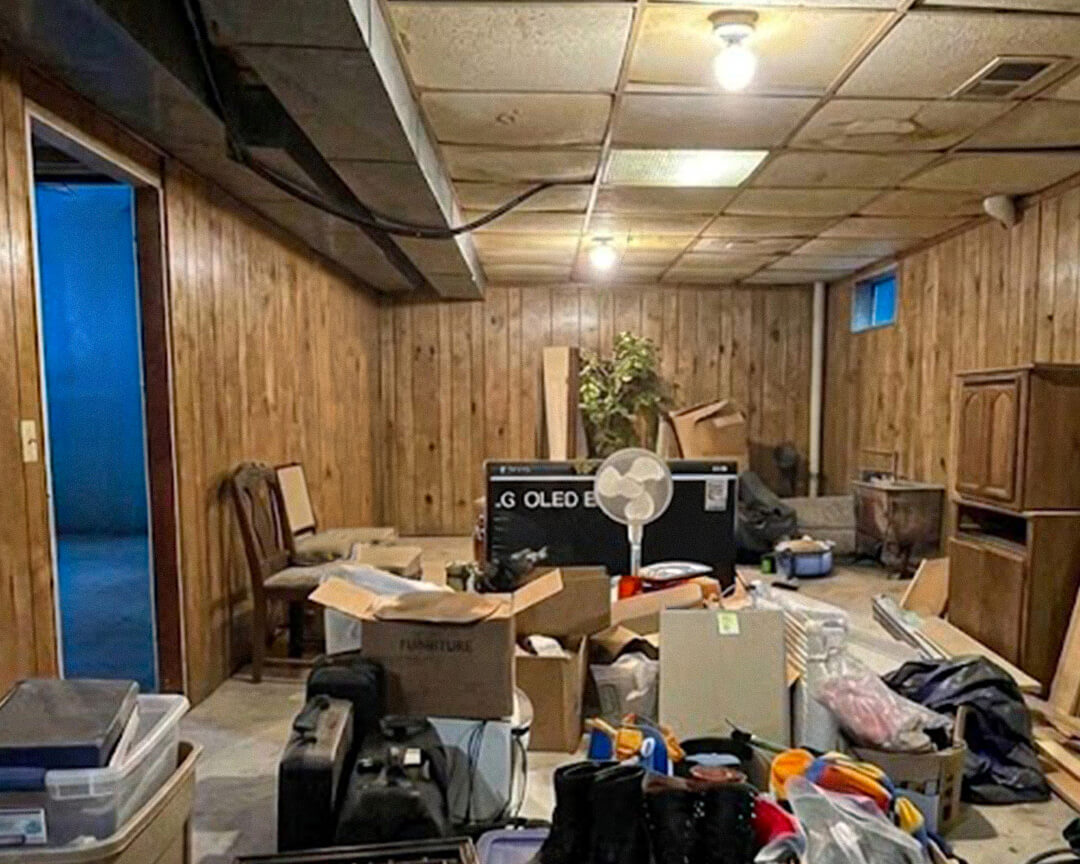 Basement space before renovation