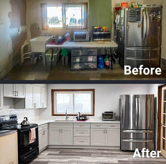 Leanne's $10K Kitchen in Brockton, MA - before and after photos