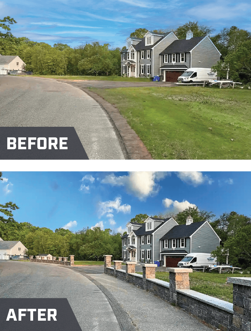 Exterior Masonry and Concrete Services Before and After