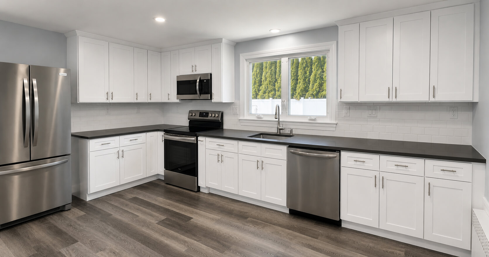 Finish — Kitchen Renovation with White Shaker Cabinets | Milford, MA