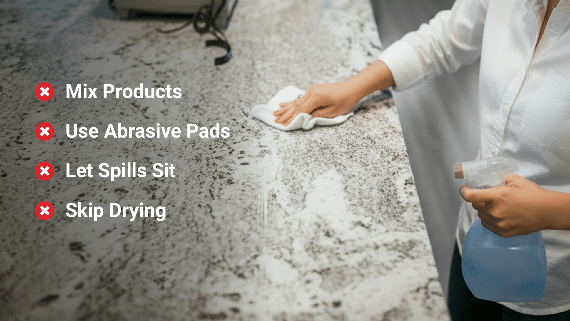 common mistakes to avoid when cleaning countertops