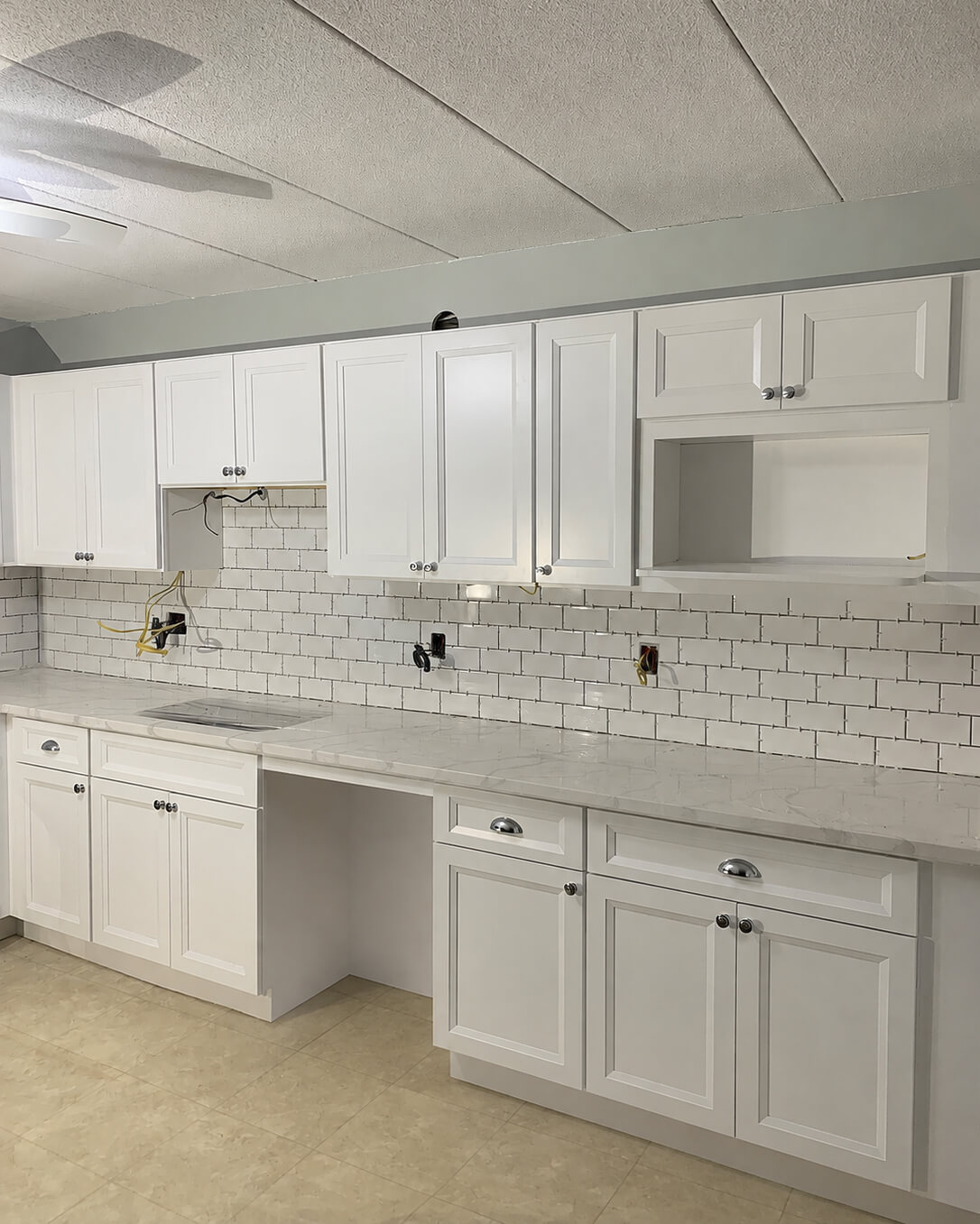Build — Kitchen Renovation with White Oxford Cabinets | Shrewsbury, MA