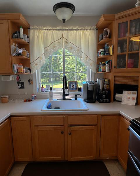 Before — $10K Kitchen Refresh with Calacatta Idillio Quartz | North Attleboro, MA