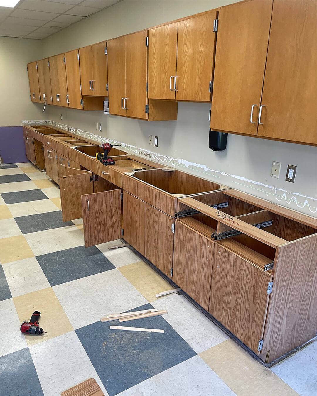 Build — School Cabinetry & Countertop Restoration | Dedham, MA