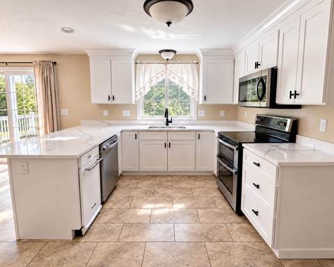 Finish — $10K Kitchen Refresh with Calacatta Idillio Quartz | North Attleboro, MA