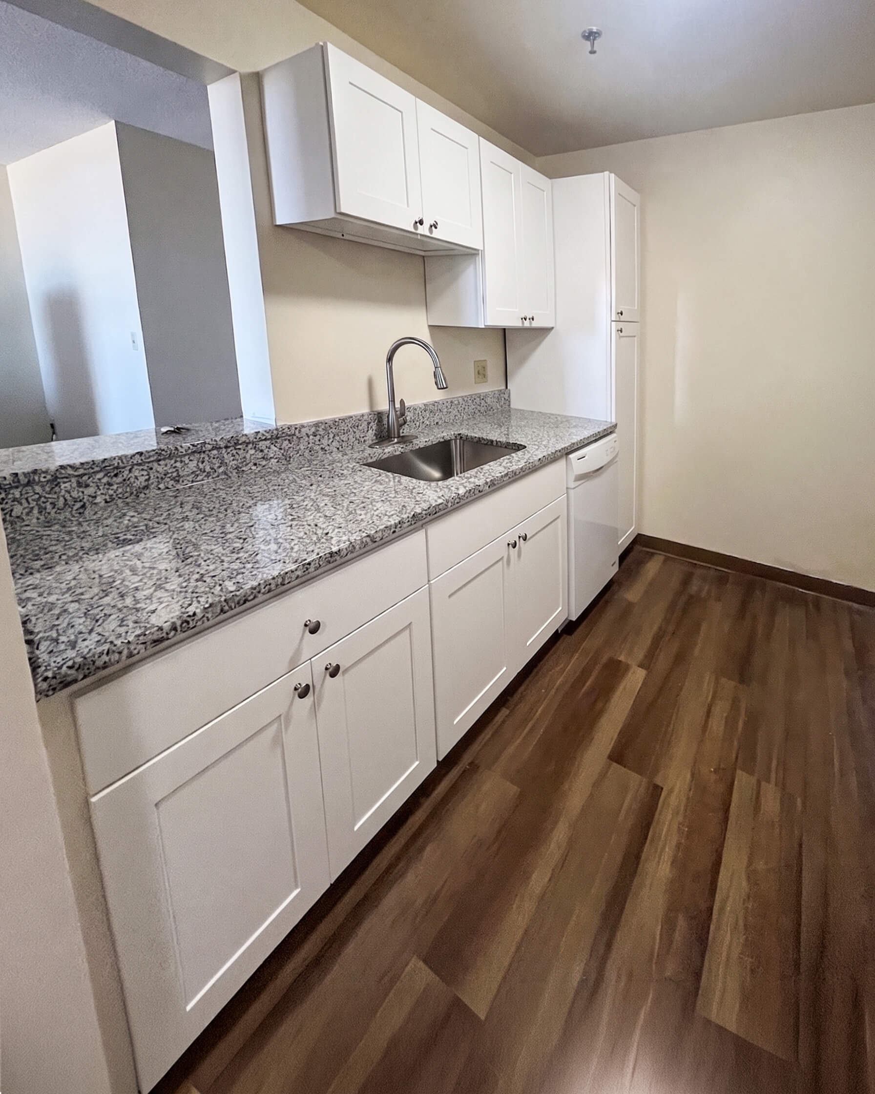 Finish — Kitchen Renovation with Caledonia Granite Countertops | Lawrence, MA