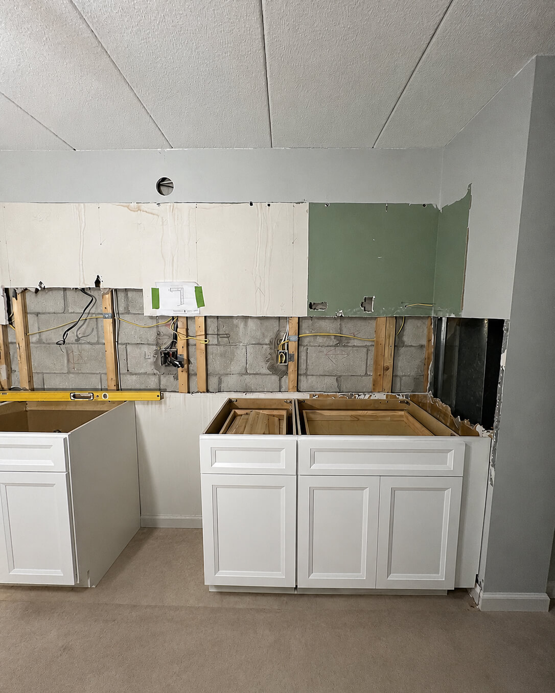 Build — Kitchen Renovation with White Oxford Cabinets | Shrewsbury, MA
