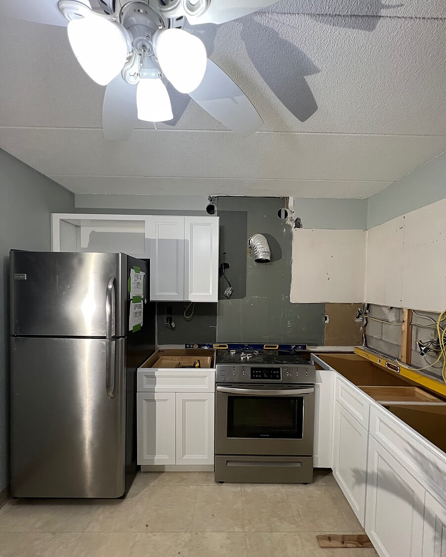 Build — Kitchen Renovation with White Oxford Cabinets | Shrewsbury, MA