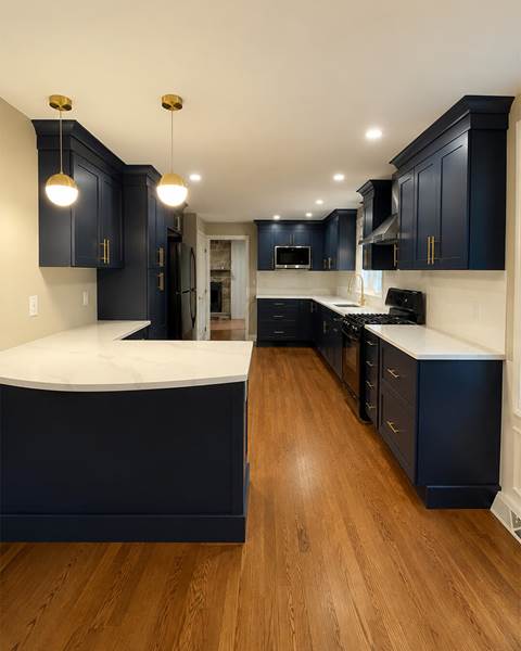 Finish — Kitchen Renovation with Peninsula Seating | Westwood, MA