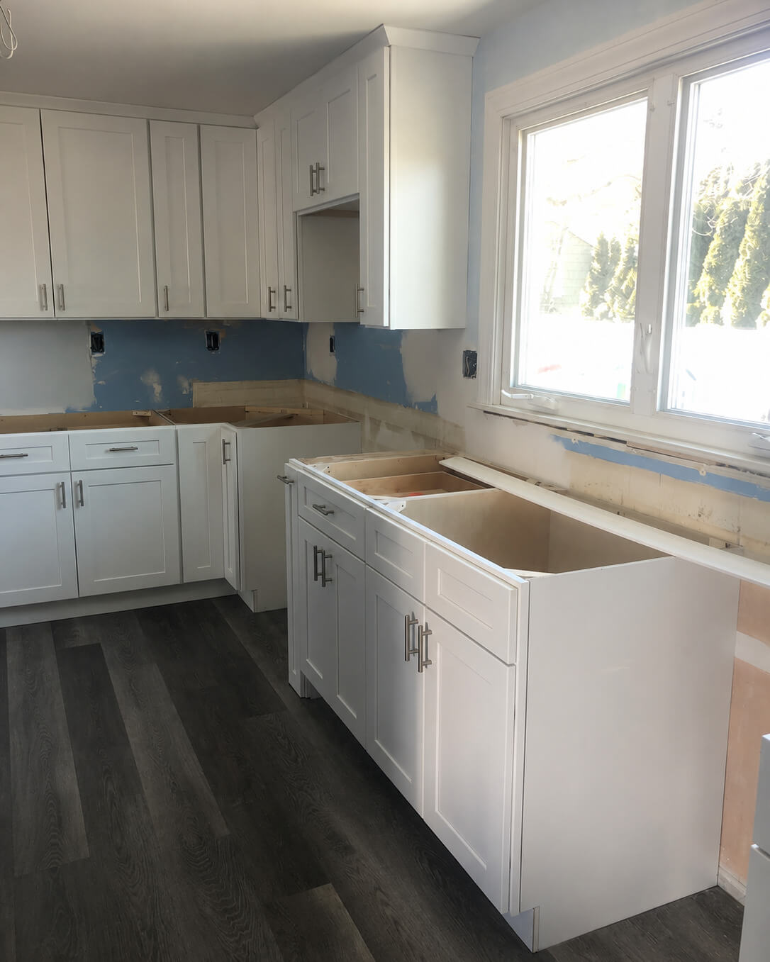 Build — Kitchen Renovation with White Shaker Cabinets | Milford, MA