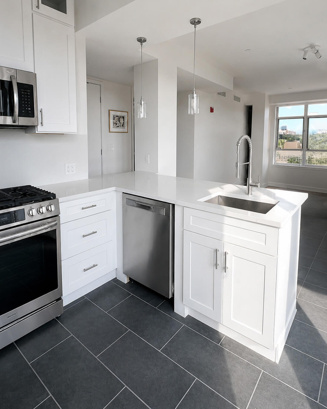 Finish — Open-Concept Kitchen Renovation with Peninsula Seating | Boston, MA