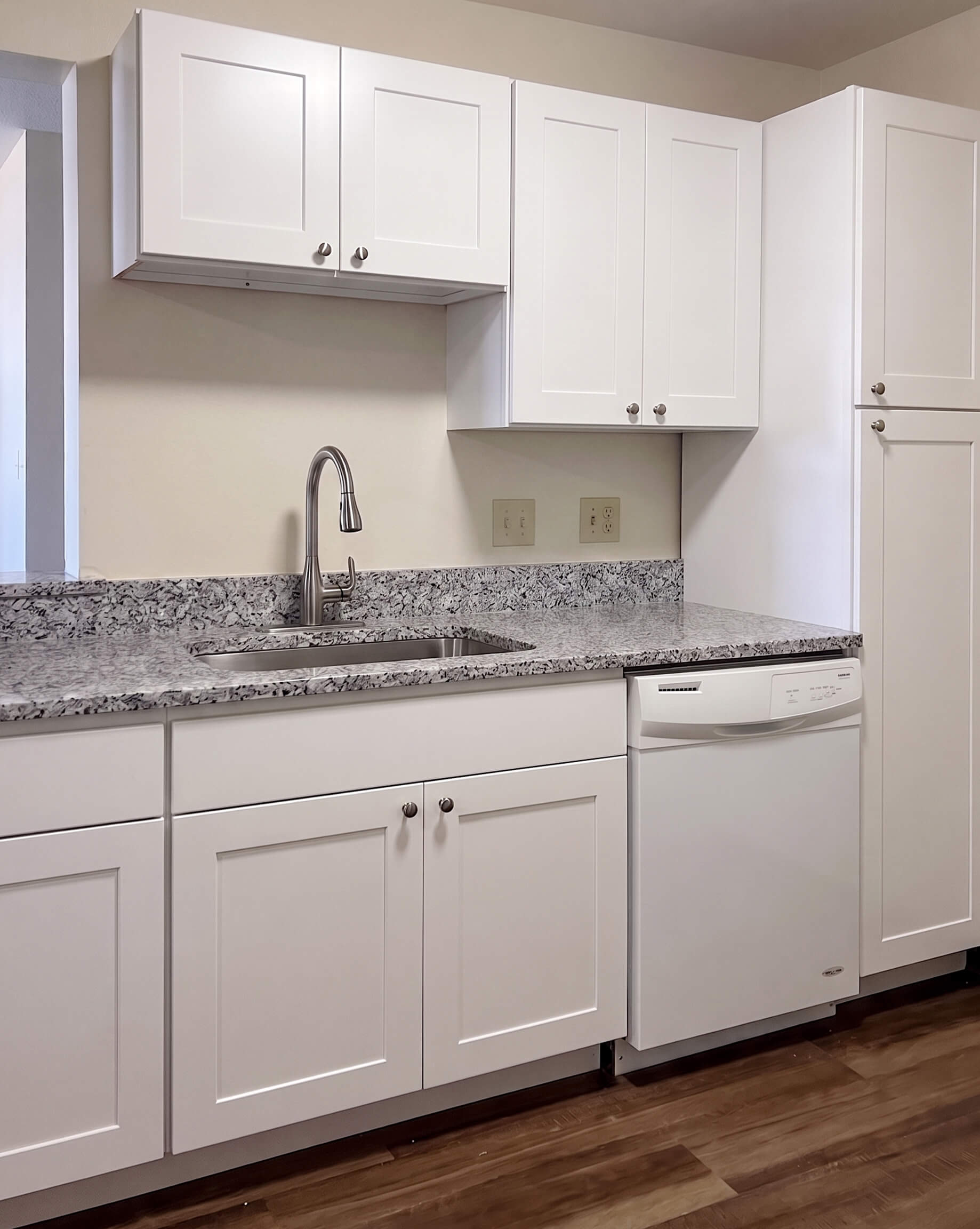Kitchen Renovation with Caledonia Granite Countertops | Lawrence, MA