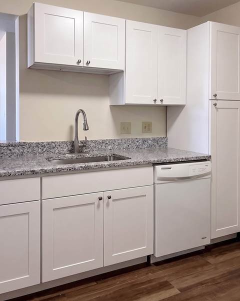Finish — Kitchen Renovation with Caledonia Granite Countertops | Lawrence, MA
