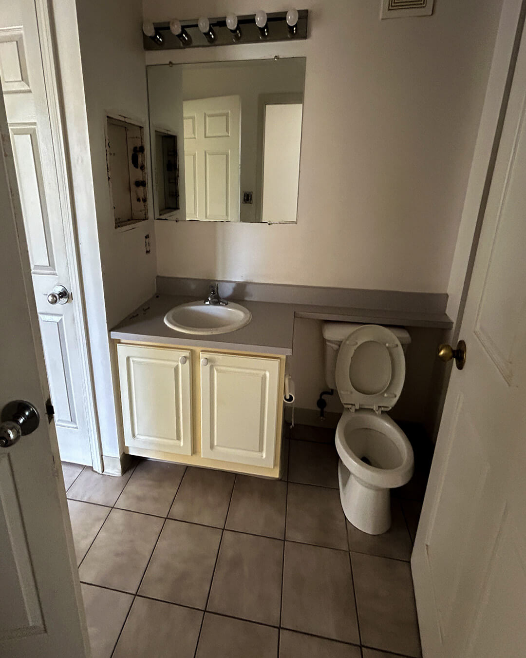 Before — $10K Kitchen & Vanity Cabinet Refresh | Boston, MA