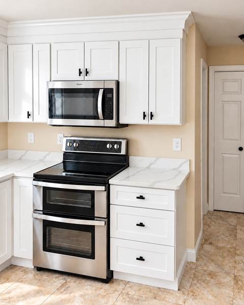 Finish — $10K Kitchen Refresh with Calacatta Idillio Quartz | North Attleboro, MA