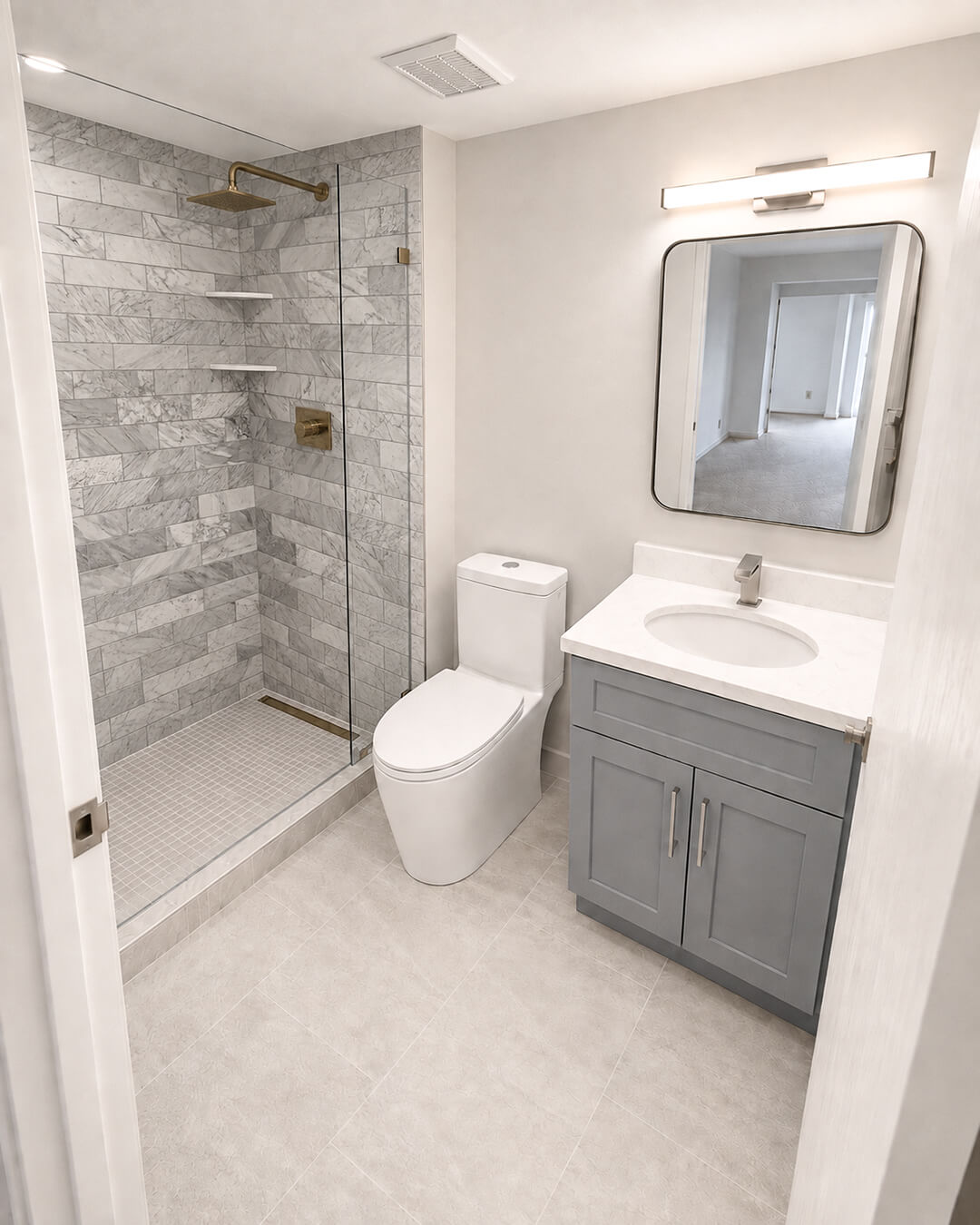 Finish — Kitchen & Two-Bath Renovation | Medford, MA