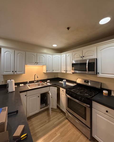 Before — $10K Kitchen Refresh with Two-Tone Shaker Cabinets