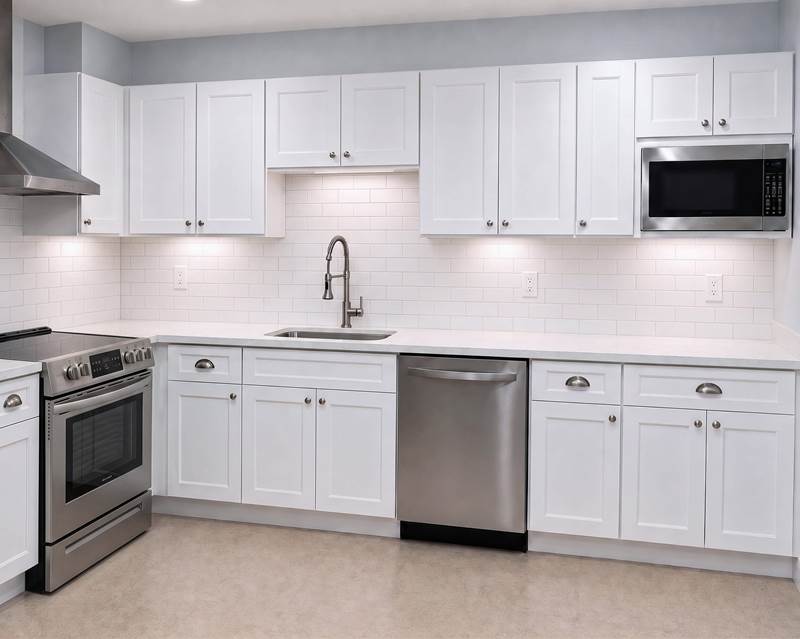 Kitchen Renovation with White Oxford Cabinets | Shrewsbury, MA