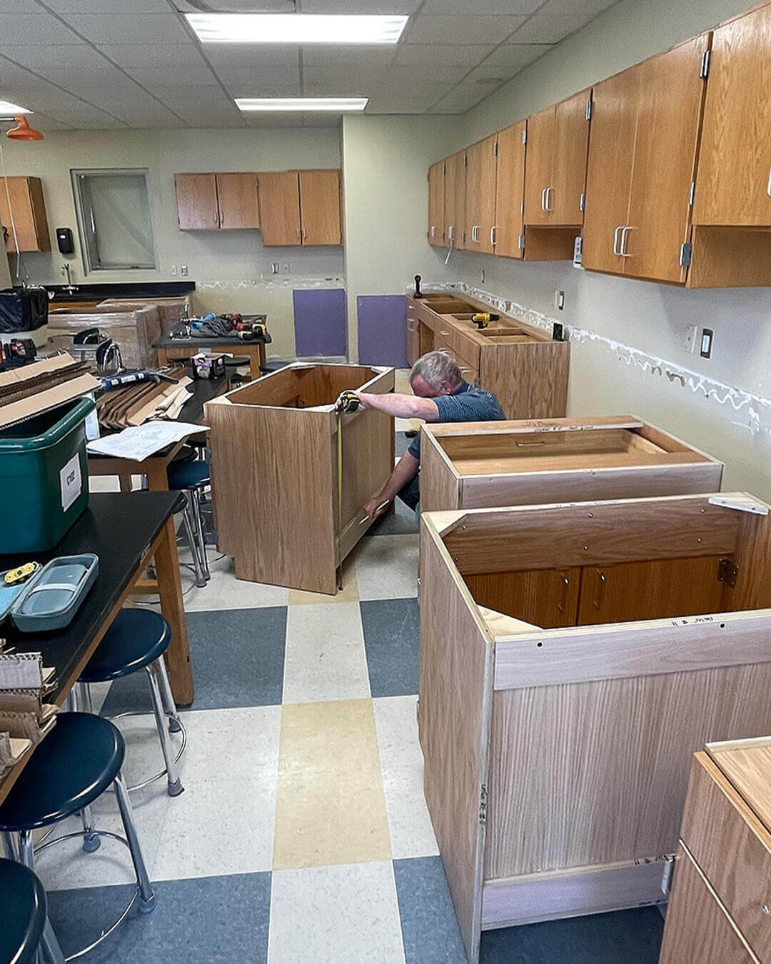 Build — School Cabinetry & Countertop Restoration | Dedham, MA