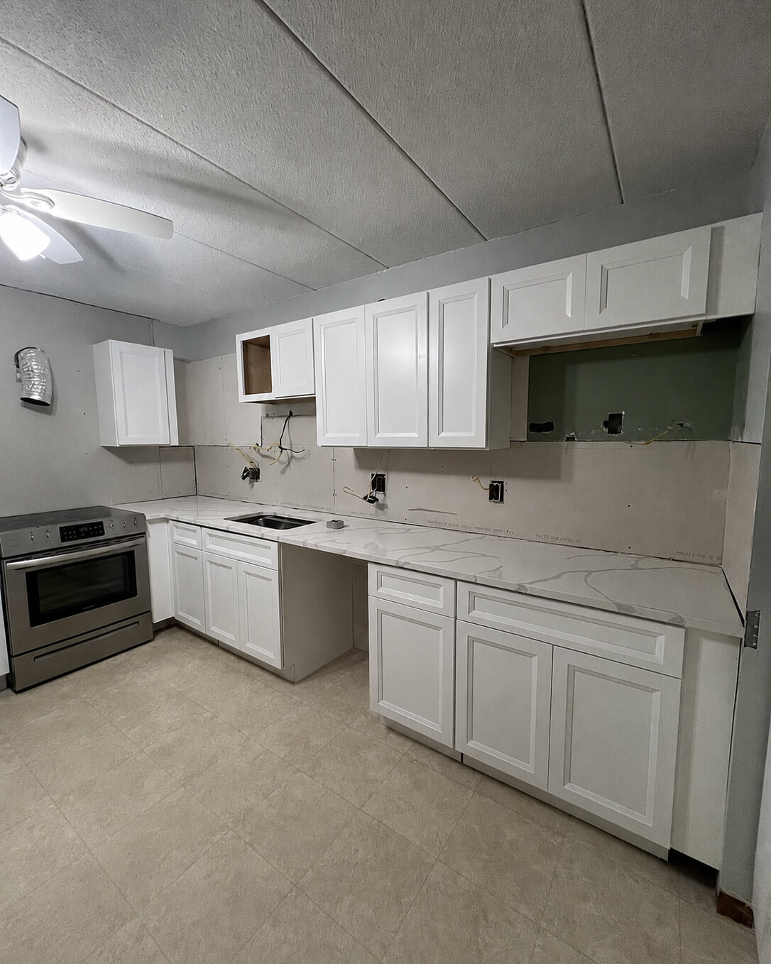 Build — Kitchen Renovation with White Oxford Cabinets | Shrewsbury, MA