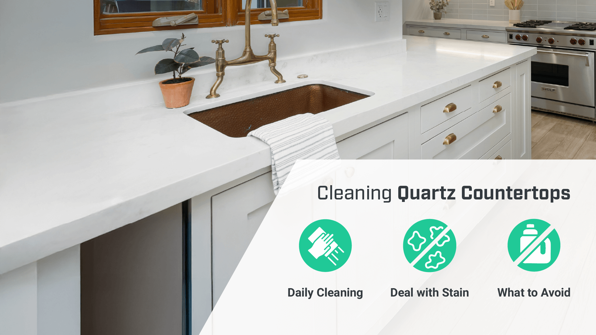 ways to clean quartz countertops