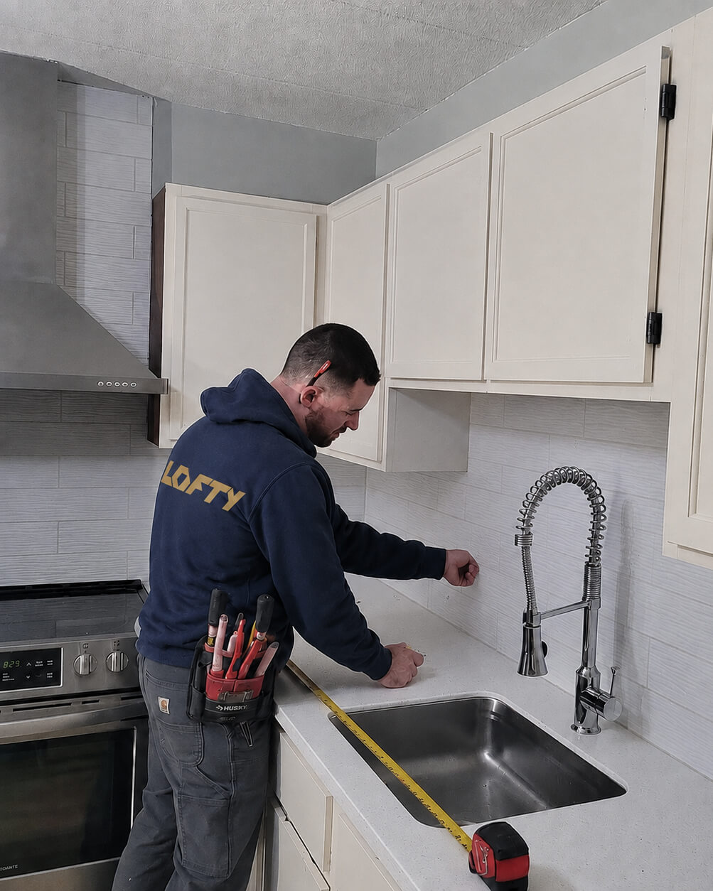 Build — Kitchen Renovation with White Oxford Cabinets | Shrewsbury, MA