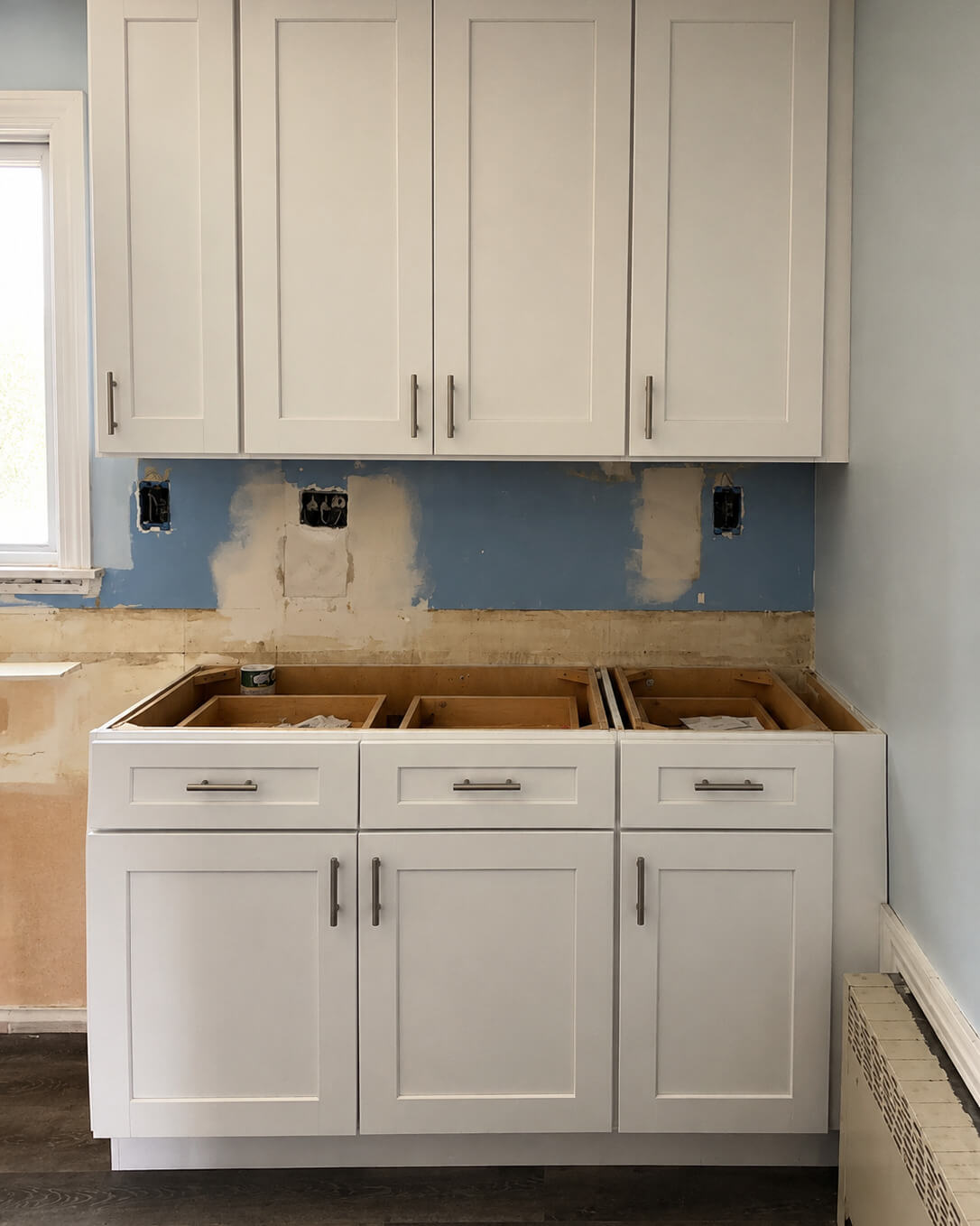 Build — Kitchen Renovation with White Shaker Cabinets | Milford, MA