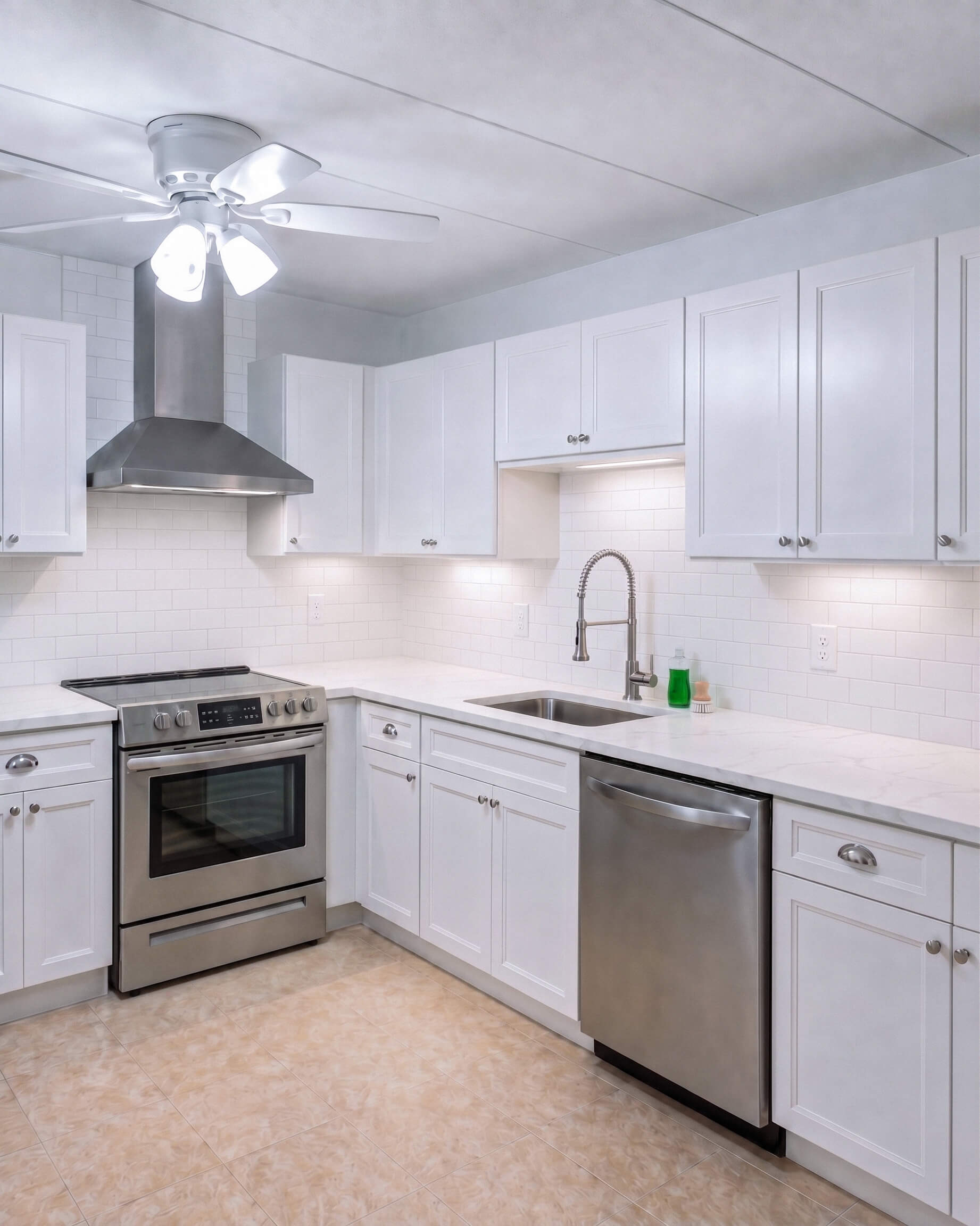 Finish — Kitchen Renovation with White Oxford Cabinets | Shrewsbury, MA