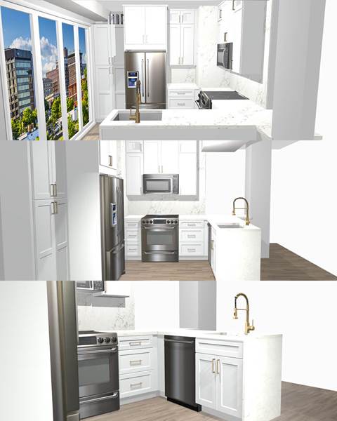 Design — Open-Concept Kitchen Renovation with Peninsula Seating | Boston, MA